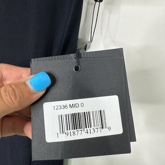 NWT Mac Duggal V-Neck Gown Long Dress Midnight Very Dark Navy Blue0 #9488 #9491 - Picture 5 of 7